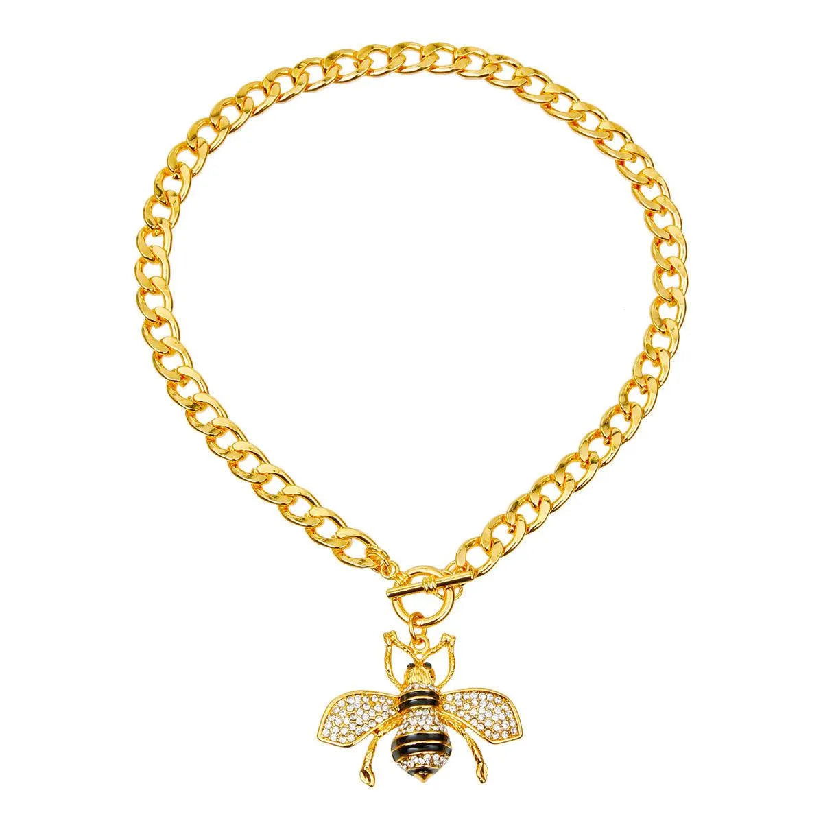 Chic Bee Chain Necklace Gold Plated Jewelry Bubble