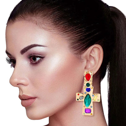 Chic Cross Drop Earrings for Women: Make a Bold Statement Jewelry Bubble