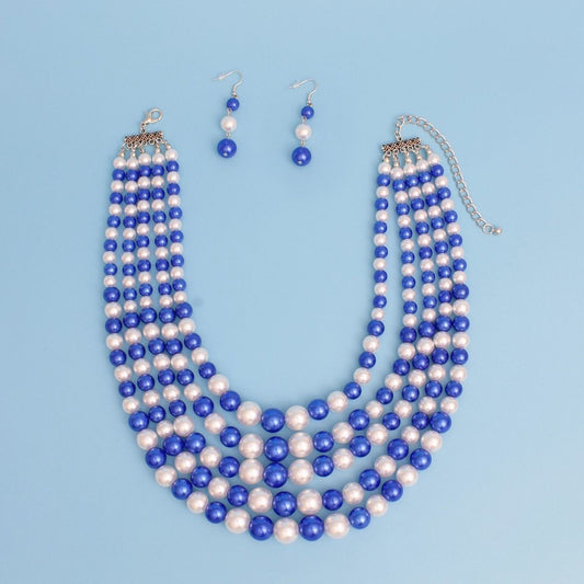 Chic Multi-Strand Faux Pearl Necklace Set Jewelry Bubble