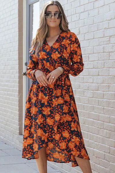 Chic Printed Tie Front Dress for Effortless Style Jewelry Bubble