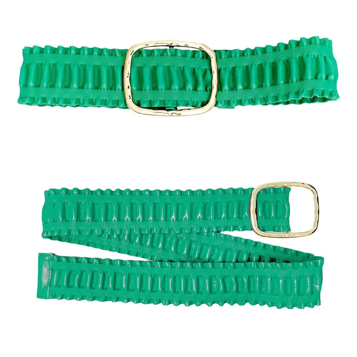 Chic Ruffled Green Ladies Belt – Must-Have Fashion Accessory Jewelry Bubble