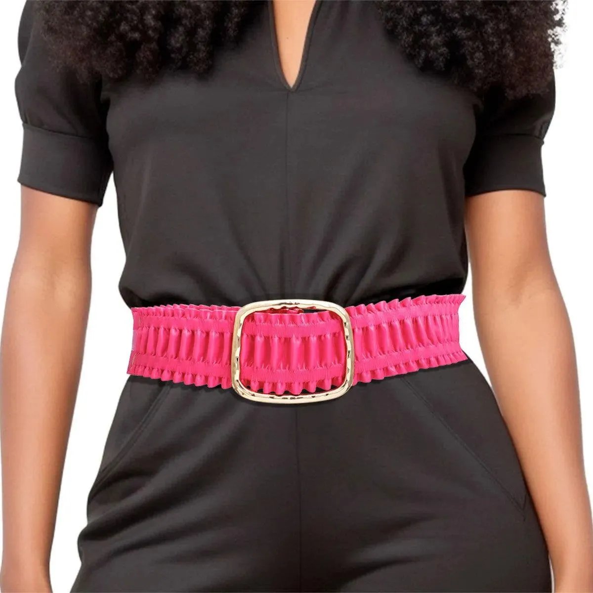 Chic Ruffled Pink Ladies Belt – Must-Have Fashion Accessory