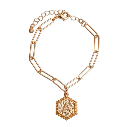 Chic Women's Gold Bracelet with Initial A Charm - Personalized Gift Idea Pinktown