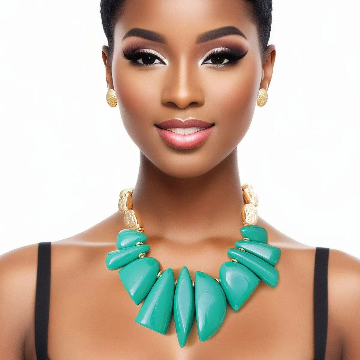 Chunky Green Bead Necklace Set: Fashion Jewelry that Adds Flair Jewelry Bubble