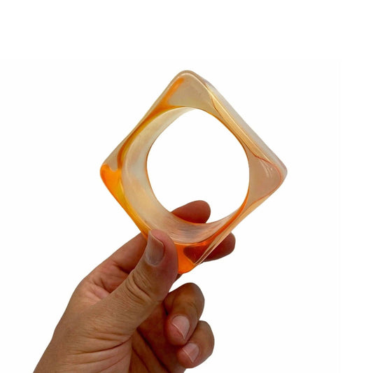 Chunky Melon Color Vintage Resin Bangle Jewelry Bubble