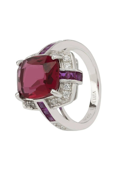 Clarence Lab-created Ruby Sterling Silver Ring Jewelry Bubble