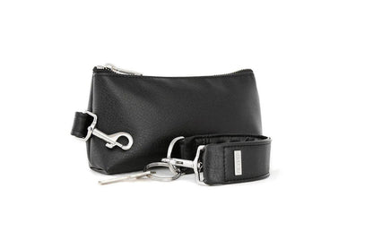 Classic Black Vegan Leather 2-Piece Wristlet Set Jewelry Bubble