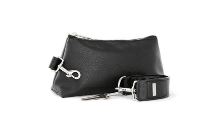 Classic Black Vegan Leather 2-Piece Wristlet Set Jewelry Bubble