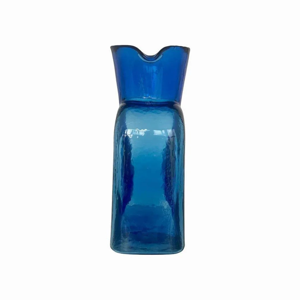 Blue Glass Pitcher Blenko Handmade Food-Safe 36oz