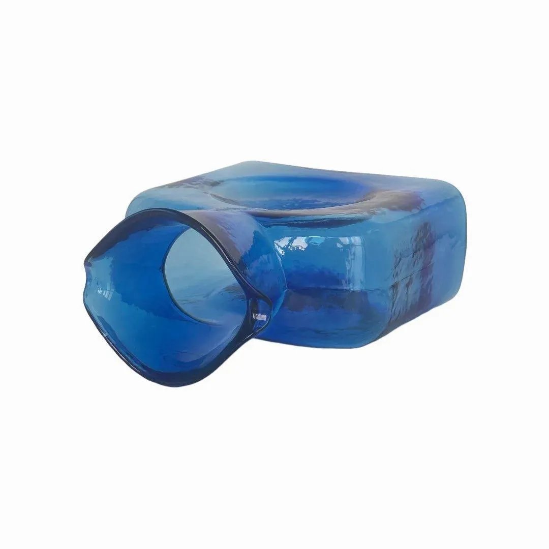 Blue Glass Pitcher Blenko Handmade Food-Safe 36oz