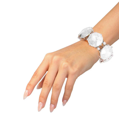 Clearly Chic Silver Plated Bracelet: Make a Statement! Jewelry Bubble