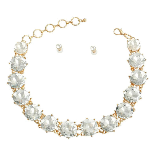 Clearly Chic Statement Link Necklace Set Pinktown