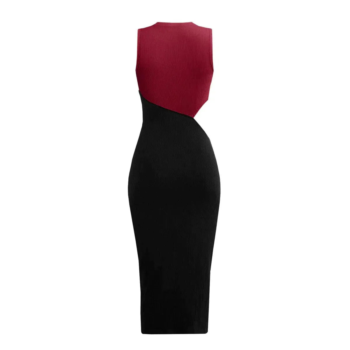 Colorblock Cut Out Ribbed Tube Dress Jewelry Bubble