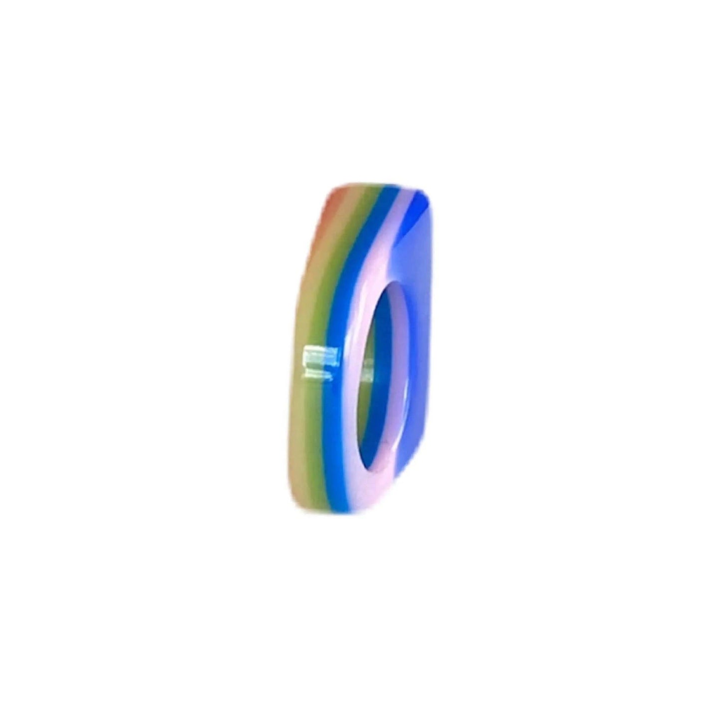 Colorful Laminated Lucite Statement Ring Jewelry Bubble