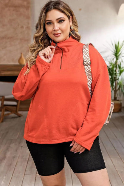 Comfortable Plus Size Orange Sweatshirt for Women - Shop Now Jewelry Bubble