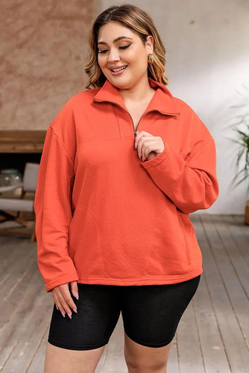 Comfortable Plus Size Orange Sweatshirt for Women - Shop Now Jewelry Bubble