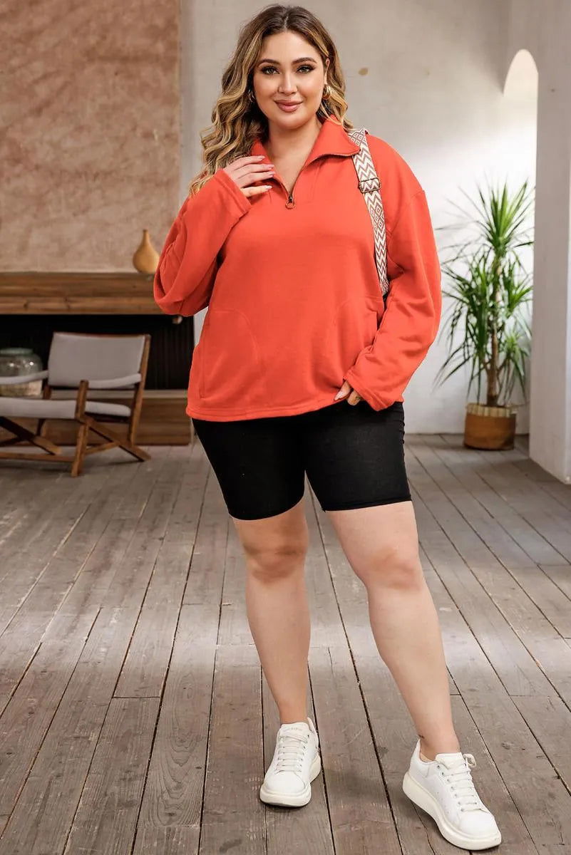 Comfortable Plus Size Orange Sweatshirt for Women - Shop Now Jewelry Bubble