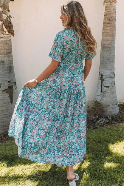 Comfy & Stylish Paisley Print Women's Maxi Dress - Shop Now Jewelry Bubble