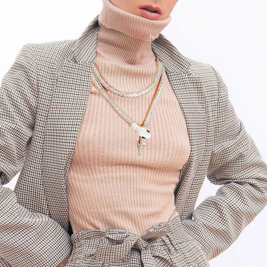 Complete Your Look with our Head-Turning Silver Mesh Chain Necklace | Buy Now Jewelry Bubble