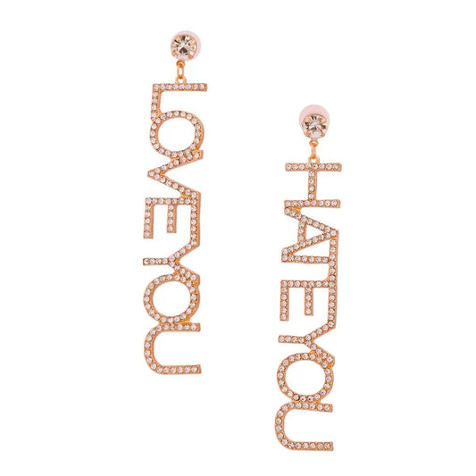 Contradiction Drop Dangle Earrings Gold Plated Pinktown