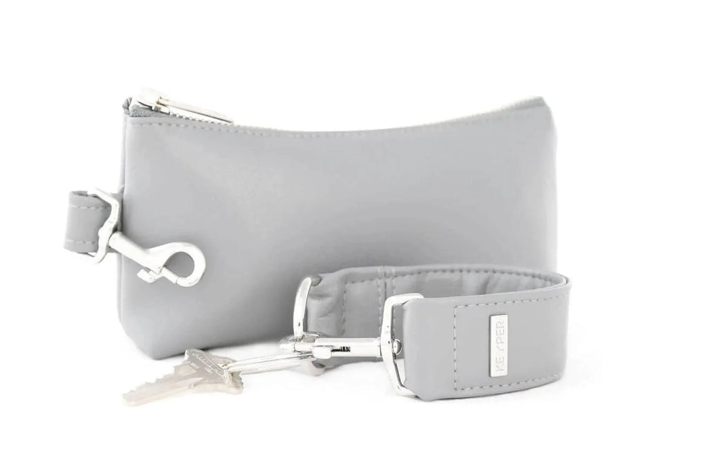 Cool Grey Vegan Leather 2-Piece Wristlet Set