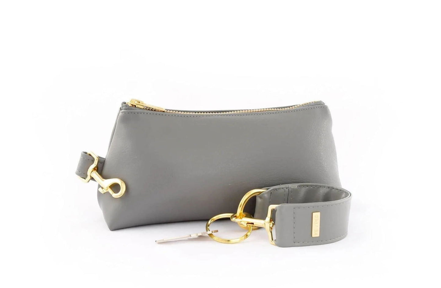 Cool Grey Vegan Leather 2-Piece Wristlet Set Jewelry Bubble