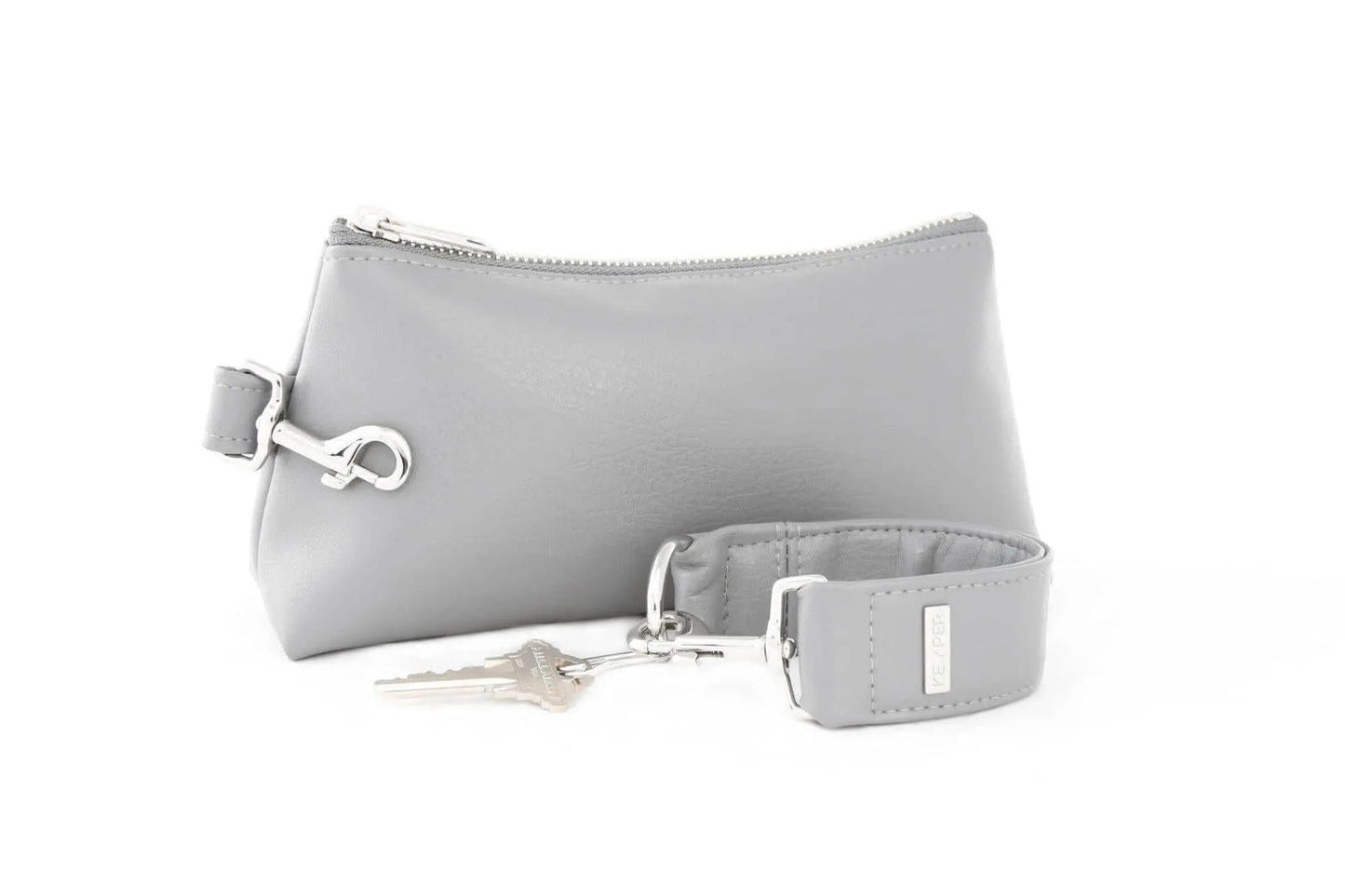 Cool Grey Vegan Leather 2-Piece Wristlet Set Jewelry Bubble