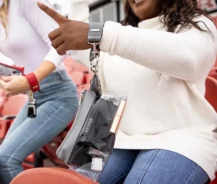 Cool Grey Vegan Leather 2-Piece Wristlet Set