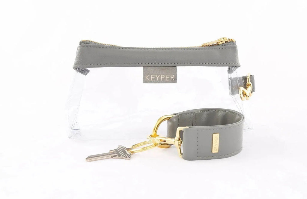 Cool Grey Vegan Leather 2-Piece Wristlet Set