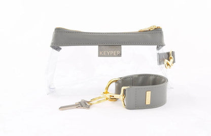 Cool Grey Vegan Leather 2-Piece Wristlet Set Jewelry Bubble