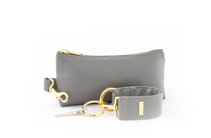 Cool Grey Vegan Leather 2-Piece Wristlet Set Jewelry Bubble