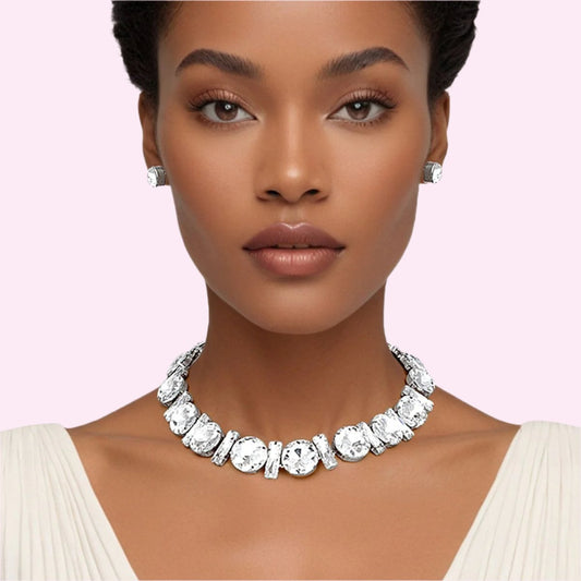 Crystal Collar Necklace Set - Sparkling Elegance for Your Wardrobe Jewelry Bubble