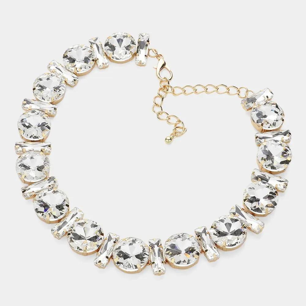 Crystal Collar Necklace Set - Sparkling Elegance for Your Wardrobe