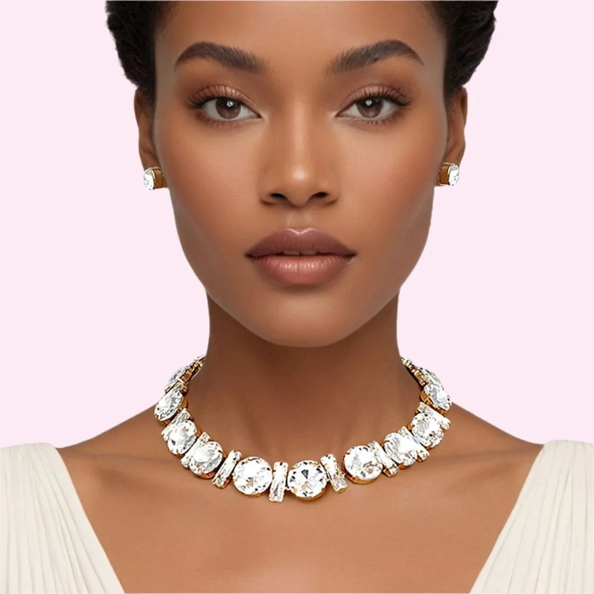 Crystal Collar Necklace Set - Sparkling Elegance for Your Wardrobe