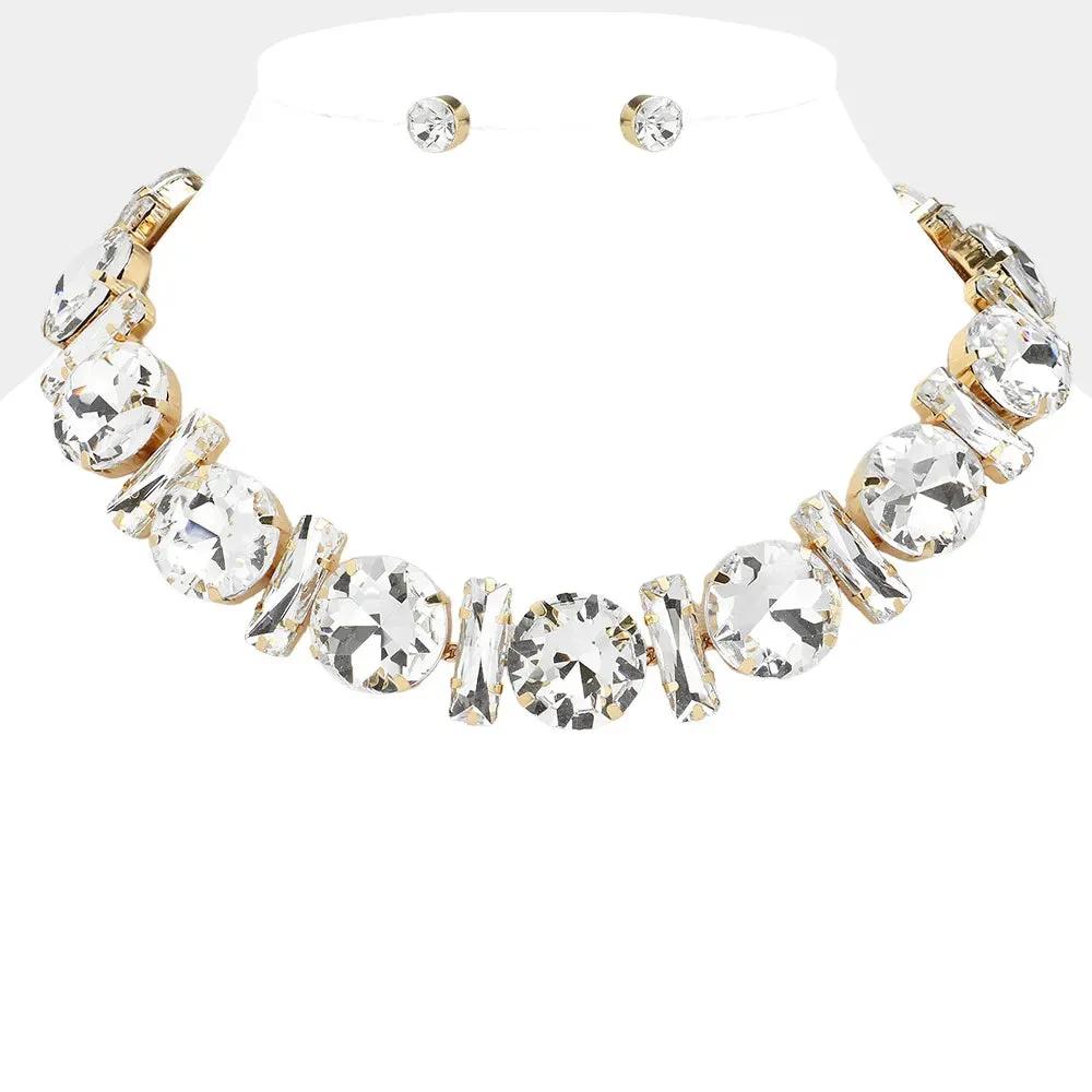Crystal Collar Necklace Set - Sparkling Elegance for Your Wardrobe