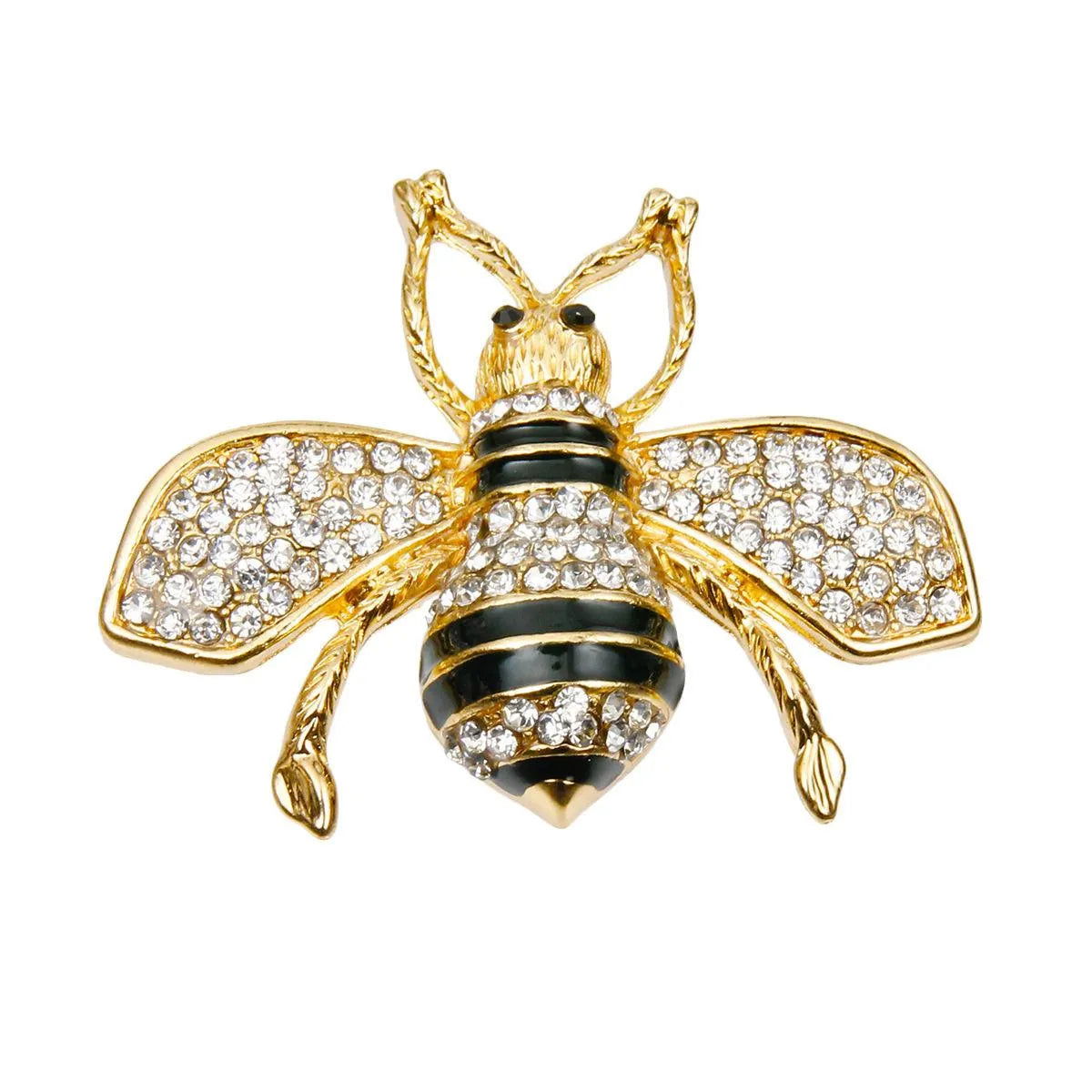 Cute Clear Acrylic Crystals Bee Brooch Pin Gold Plated Jewelry Bubble