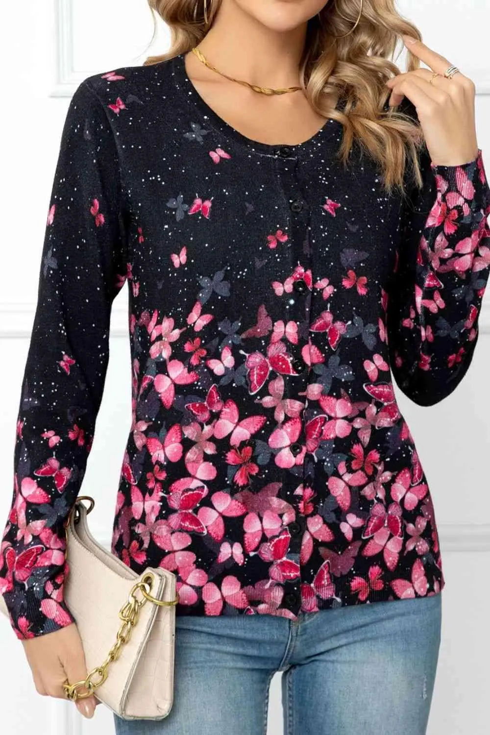 Cute Floral Button Cardigan: Perfect for Spring Looks! Jewelry Bubble