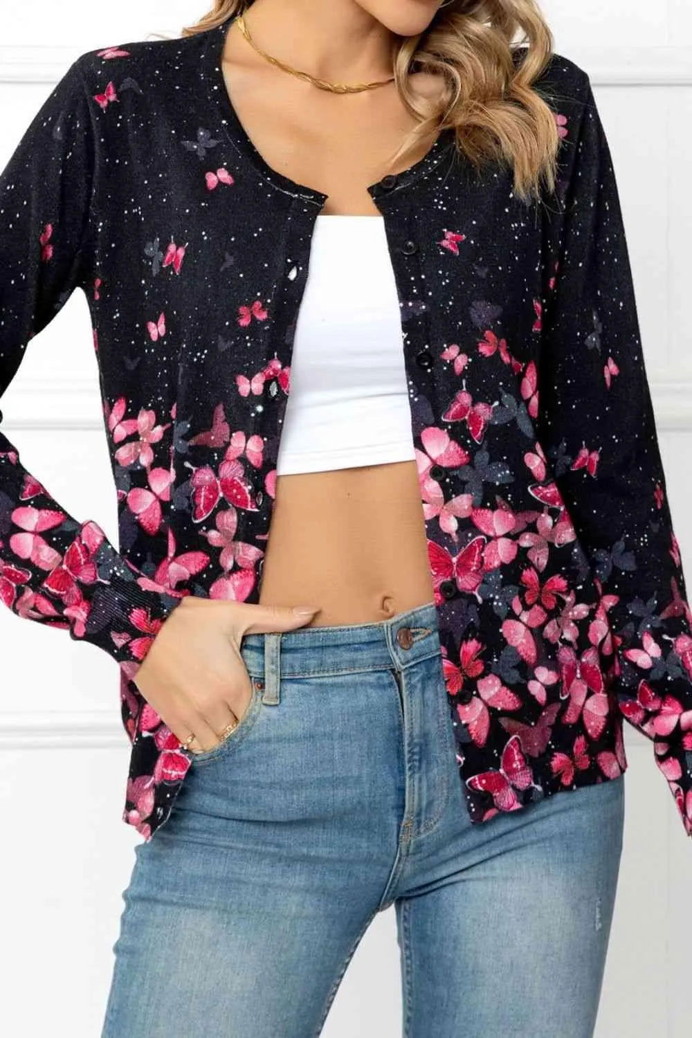 Cute Floral Button Cardigan: Perfect for Spring Looks! Jewelry Bubble