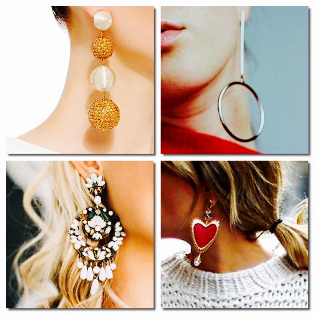 Four different styles of earrings for women
