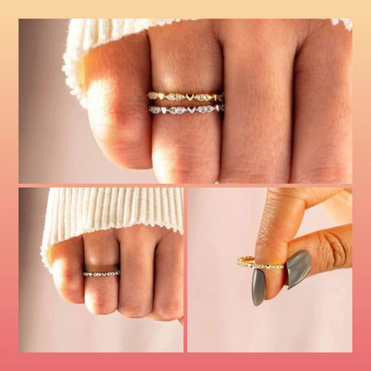 Dainty Cubic Zirconia Stacking Ring - 18K Gold Plated or 925 Sterling Silver Jewelry Bubble