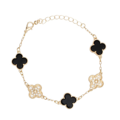 Dainty Gold-Tone Clover Bracelet Jewelry Bubble