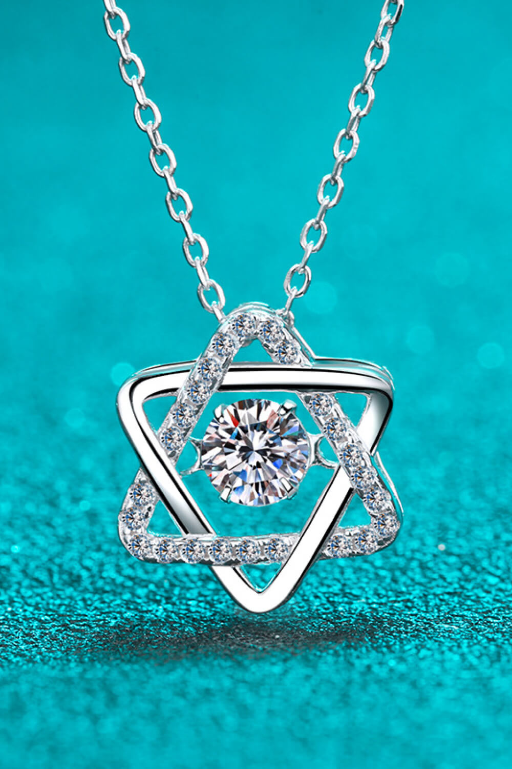 Dancing Moissanite Six-Pointed Star Necklace - Dainty and Delicate Trendsi