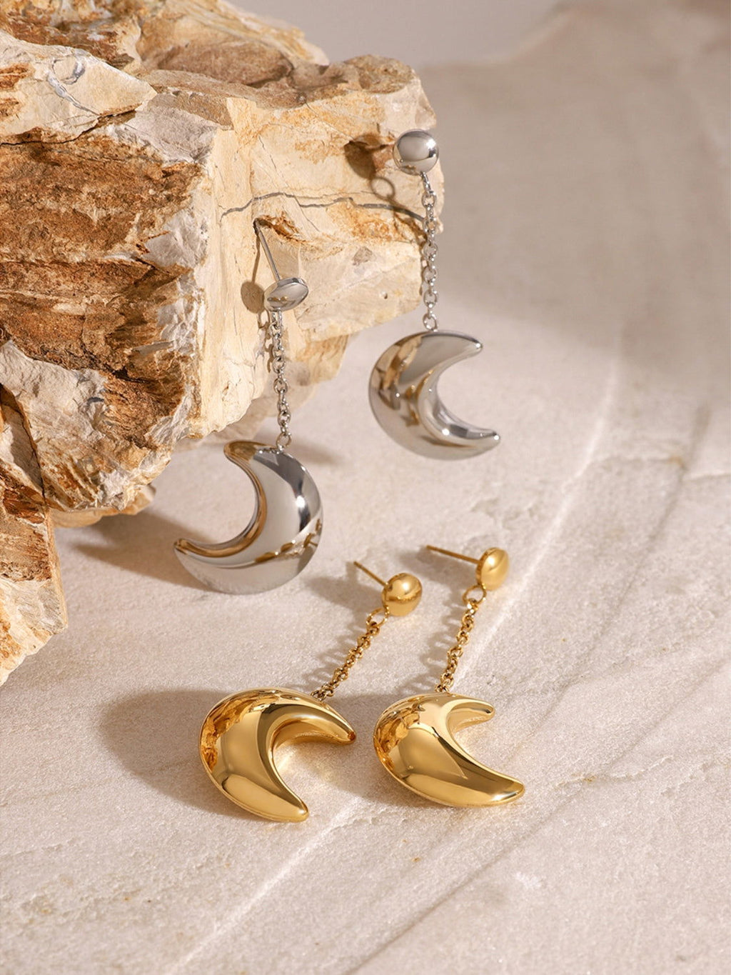 Dangle Crescent Moon Earrings for Women Jewelry Bubble