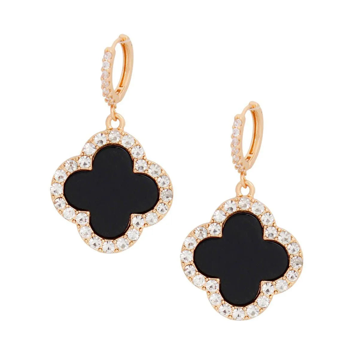 Dangle Drop Black Clover Earrings Gold: Your New Fave Stunners! Jewelry Bubble