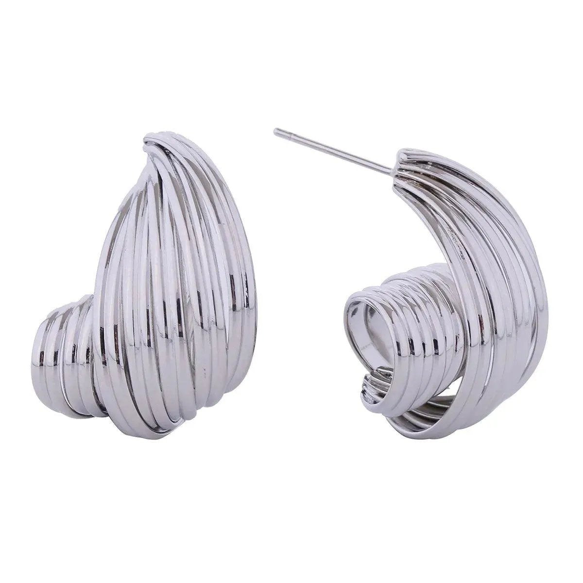 Dazzle All Day: White Gold Spiral Small Earrings, the Ultimate Fashion Jewelry Accessory