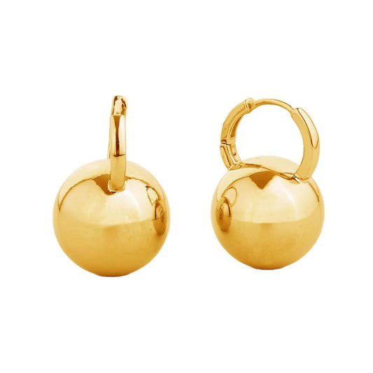 Dazzle Daily: Small Gold Ball-Huggie-Hoops for Effortless Glam Jewelry Bubble