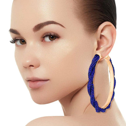 Dazzle Everyone: Blue Shimmer Hoop Earrings You Need Now! Jewelry Bubble