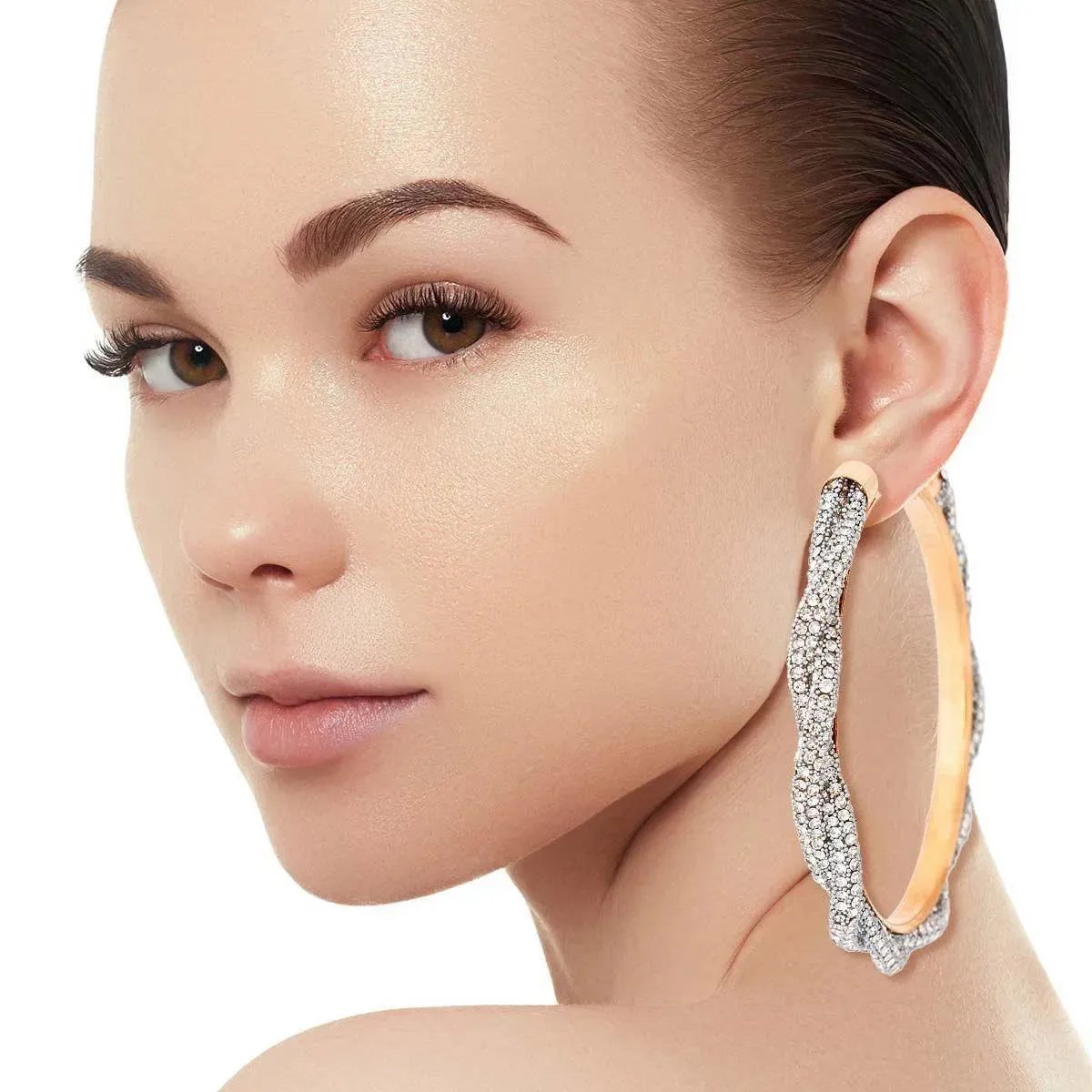 Dazzle Everyone: Clear Shimmer Hoop Earrings You Need Now!