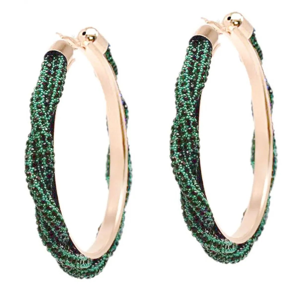 Dazzle Everyone: Green Shimmer Hoop Earrings You Need Now!