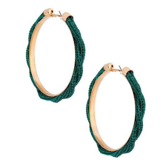 Dazzle Everyone: Green Shimmer Hoop Earrings You Need Now! Jewelry Bubble